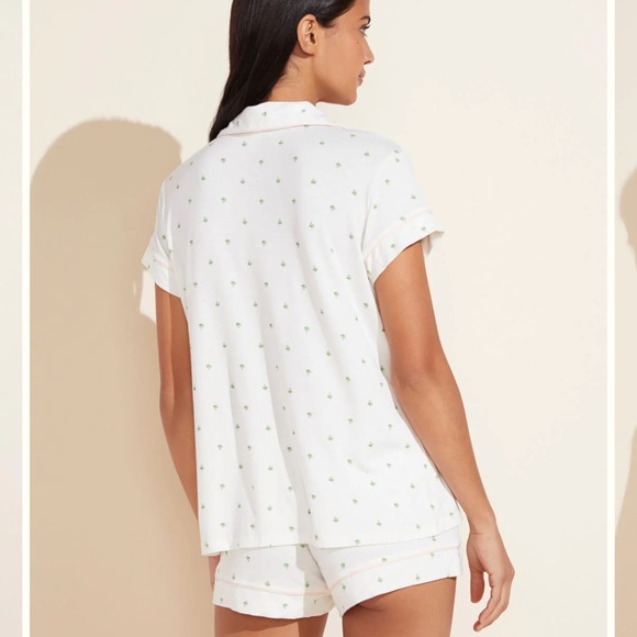 Eberjey Gisele Printed Modal Shortie Short Palm Bellini Pajamas PJ Set - Picture 9 of 9